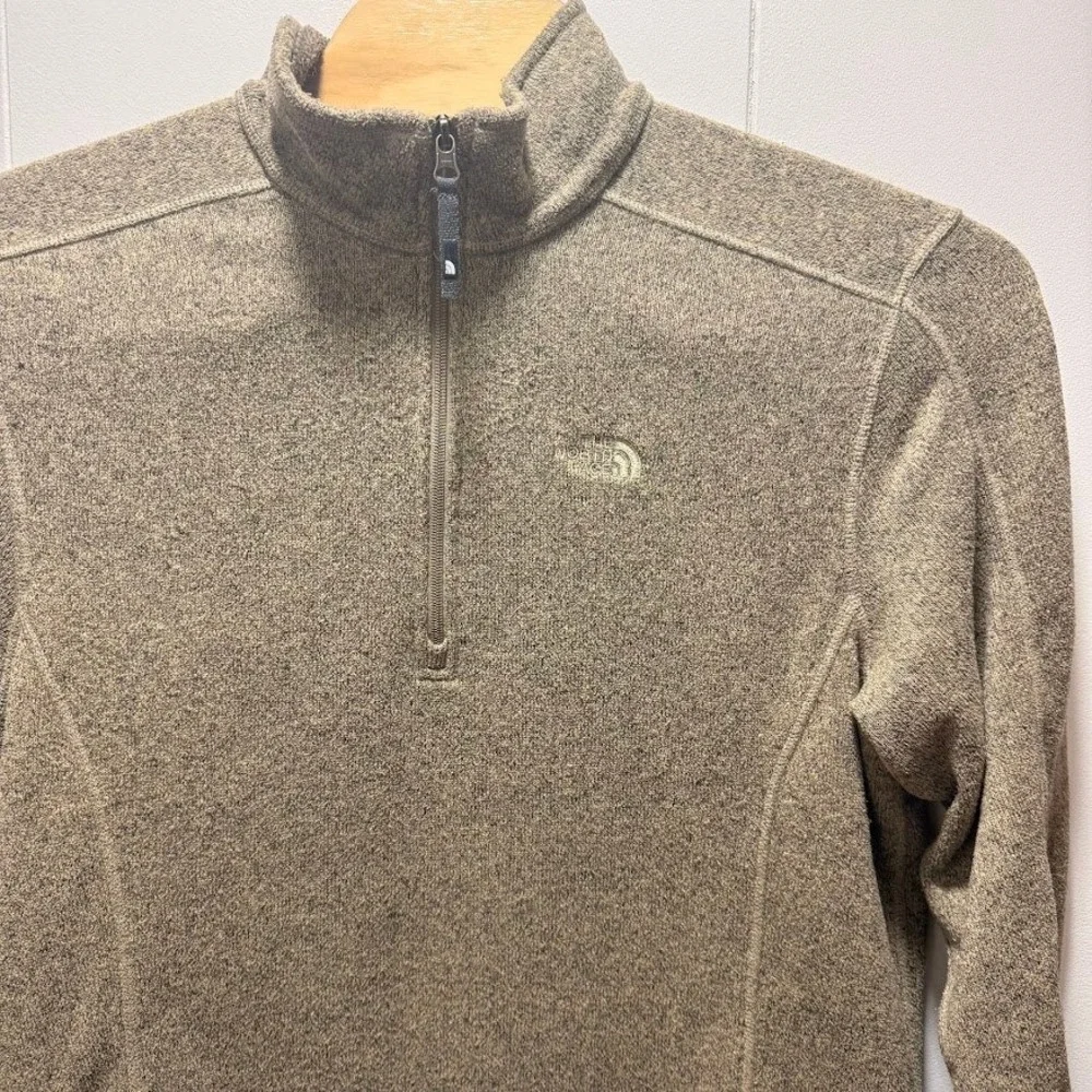 The North Face Gordon Lyons Mens XL Brown Heather Quarter Zip Fleece Pullover
